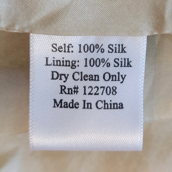 Pete & Greta by Johnny Was VTG 100% Silk Embroidered Peplum Lined Gold Jacket - Picture 16 of 16